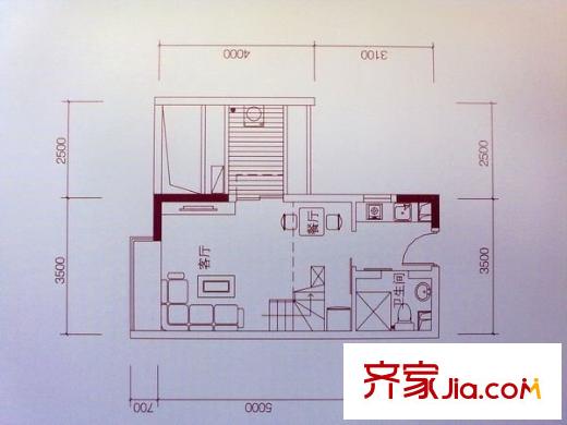 金泓?財富公館 1室 戶型圖