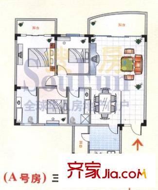年豐山莊 3室 戶型圖