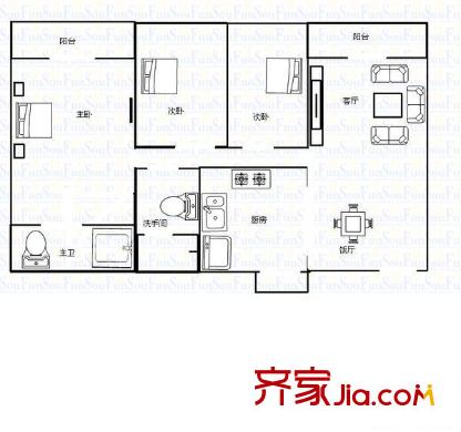 花樣年華 3室 戶型圖
