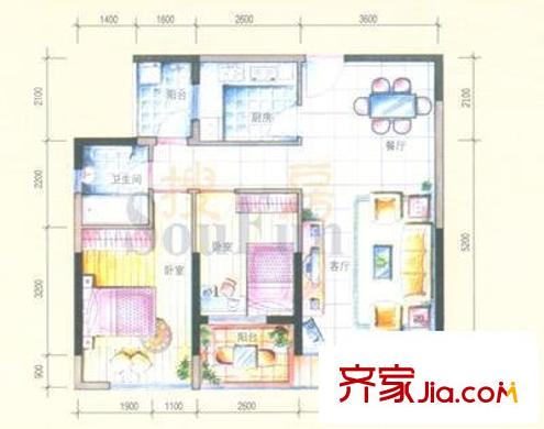 長安地王廣場 4室 戶型圖