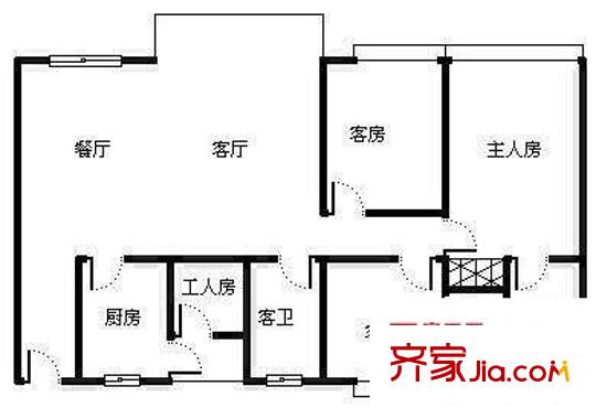 長安地王廣場 4室 戶型圖