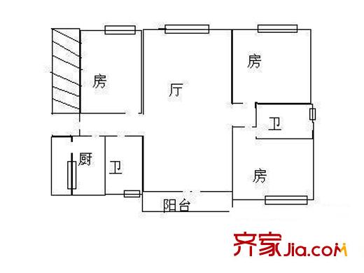南柵富民花園 3室 戶型圖
