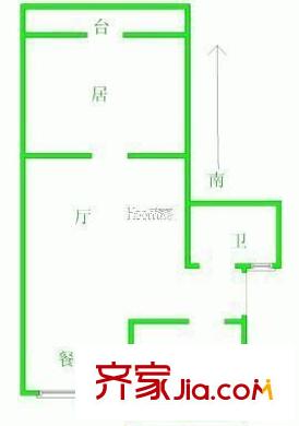 南柵富民花園 1室 戶型圖