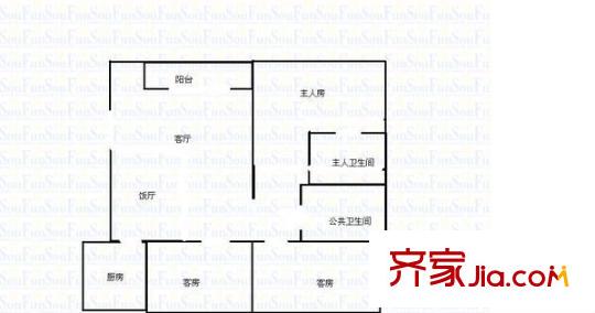 年豐山莊 3室2廳 戶型圖