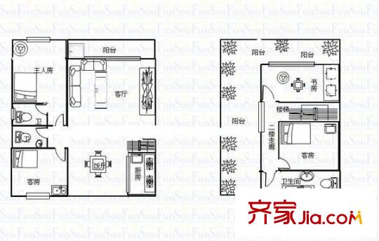 年豐山莊 4室3廳 戶型圖
