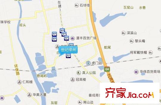 世紀(jì)綠洲交通圖 