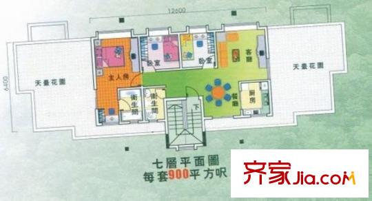 帝豪花園三期 3室 戶型圖