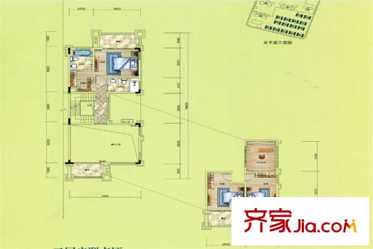 匯景城市山谷戶型圖別墅A戶型圖二層 4室2廳4衛(wèi)1廚