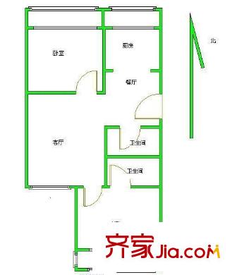 麗都花園 2室 戶型圖