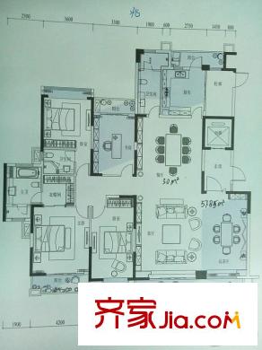 富通圣堤雅 4室 戶型圖