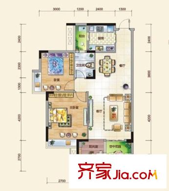 世紀(jì)城國(guó)際公館四期住宅戶型圖世紀(jì)城國(guó)際公館四期 2室 戶型圖 2室2廳1衛(wèi)1廚