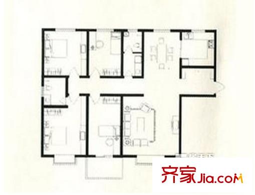 嘉湖山莊 4室 戶型圖