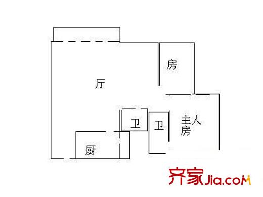 龍澤居 2室 戶型圖