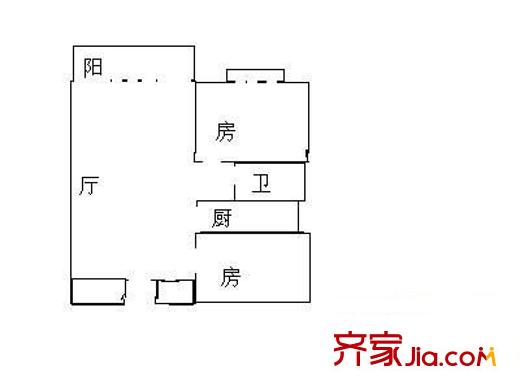 龍澤居 2室 戶型圖