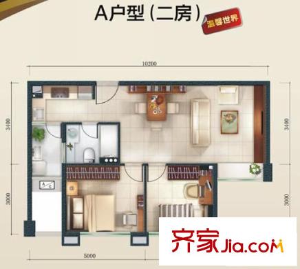 中信風(fēng)云匯  2室 戶型圖