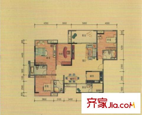 豐泰觀山碧水花園 3室 戶(hù)型圖