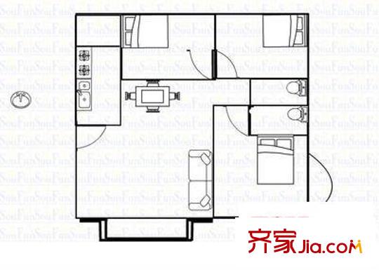 東泰花園裕華苑 3室 戶(hù)型圖