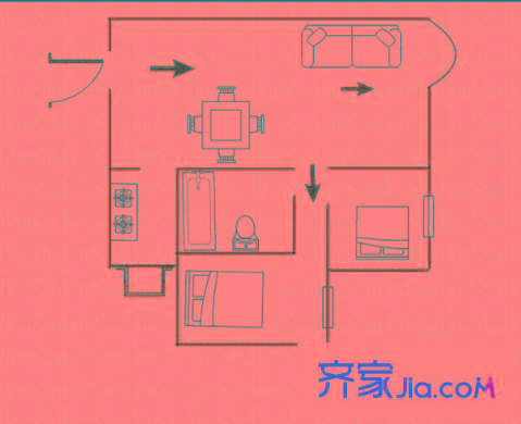 嘉湖山莊 2室 戶型圖