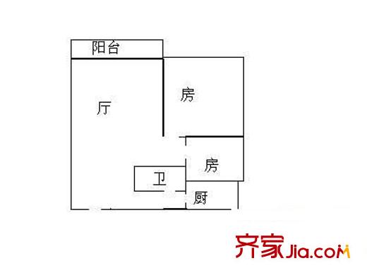 龍澤居 2室 戶型圖