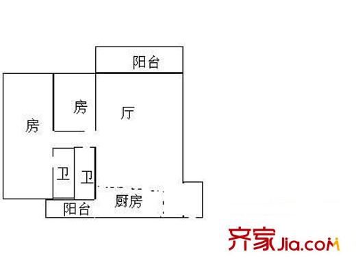 龍澤居 2室 戶型圖