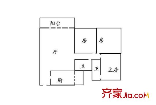 龍澤居 3室 戶型圖