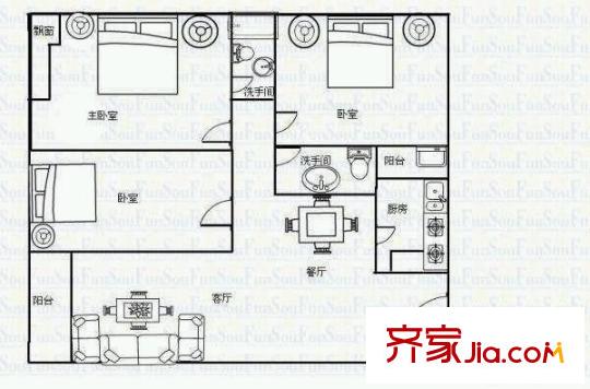 棕櫚泉 3室 戶型圖