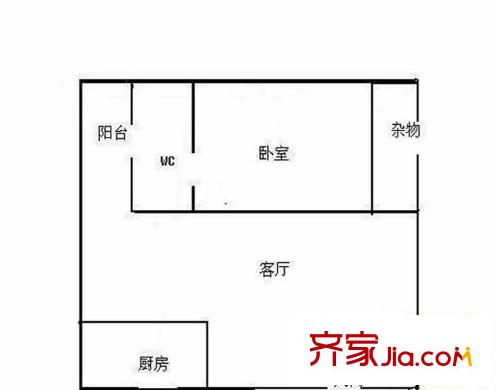 香榭麗公寓 1室 戶型圖