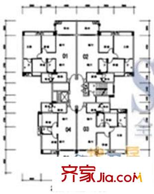 景湖灣畔二期戶型圖25棟3-8層一單元 