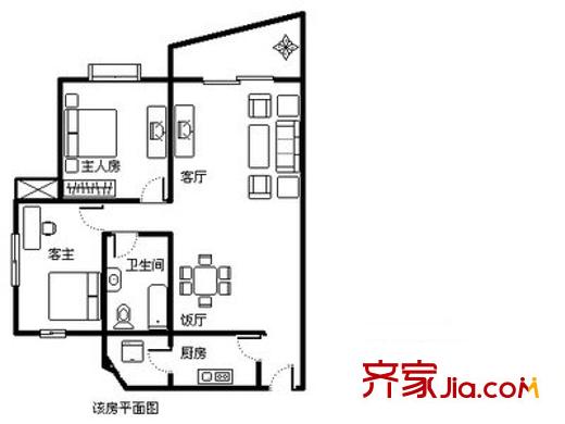 香榭麗公寓 3室 戶型圖
