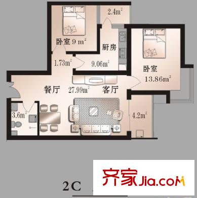錦江花園 戶型圖
