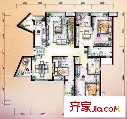 東泰花園明華苑 3室 戶型圖