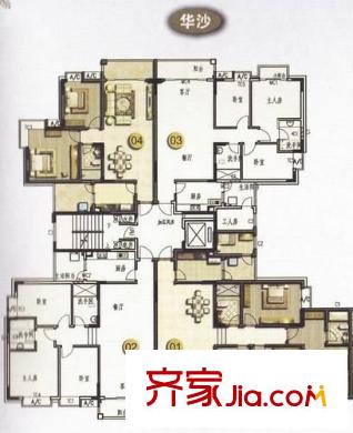 錦繡城市花園 3室 戶型圖