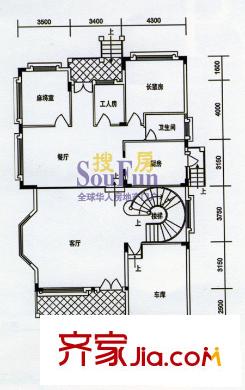 加州陽光 3室2廳戶型圖