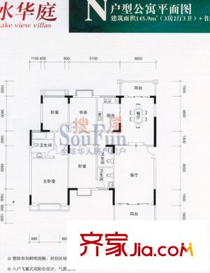 加州陽光 4室2廳戶型圖