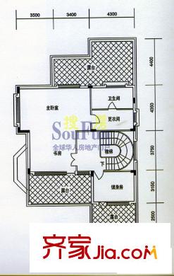 加州陽光 2室1廳戶型圖