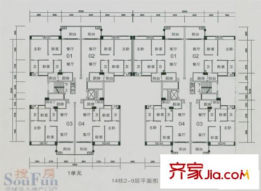 景湖灣畔二期 3室戶型圖