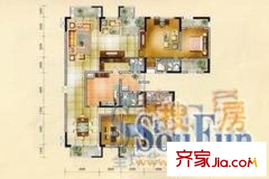 湖景壹號莊園 4室 戶型圖