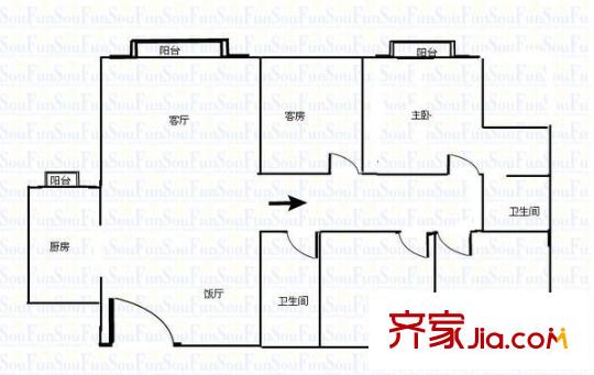 湖景壹號莊園 4室 戶型圖