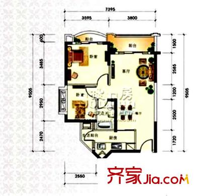 塞納城市嘉園 2室  戶型圖