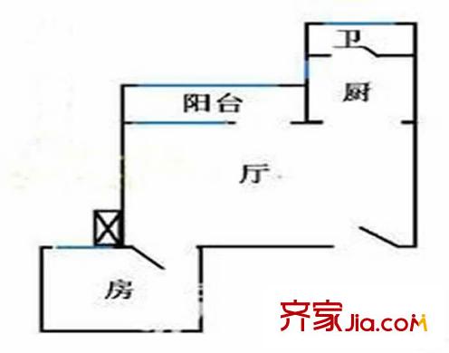 塞納城市嘉園 1室 戶型圖