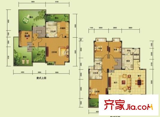 中惠沁林山莊二期 3室 戶型圖