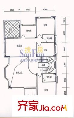 加州陽光 3室2廳戶型圖