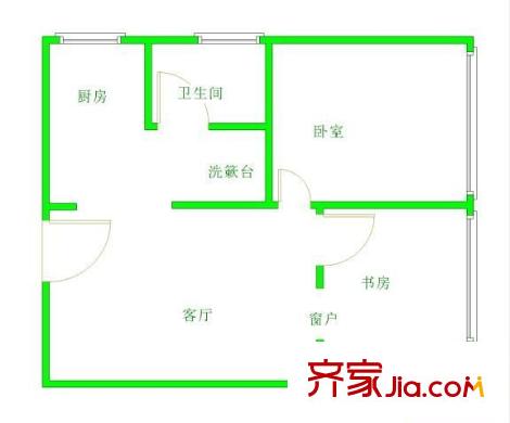 三正臥龍山花園公寓 2室 戶型圖