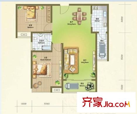 新世紀(jì)可居 2室 戶型圖