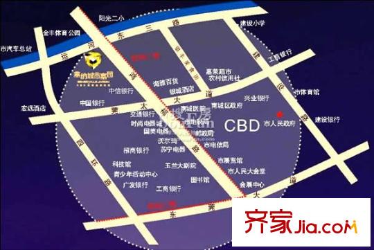 塞納城市嘉園交通圖區(qū)域地圖