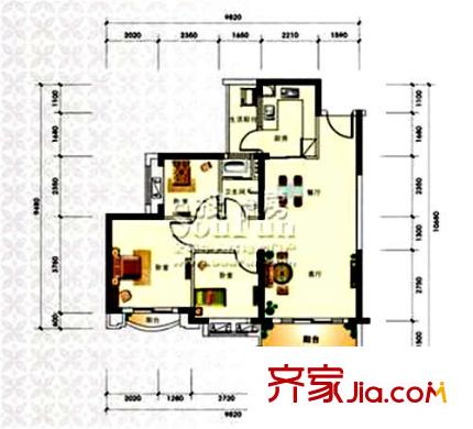 塞納城市嘉園 2室  戶型圖