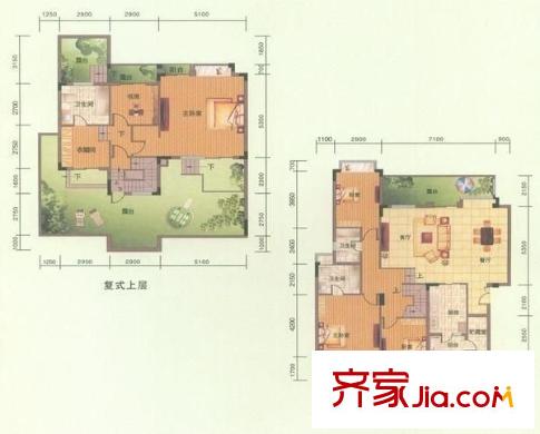 中惠沁林山莊二期 6室 戶型圖