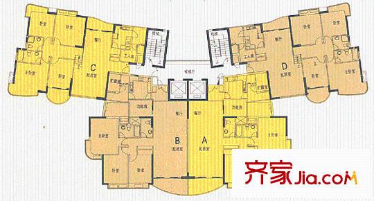 金月灣花園戶型圖5室2廳2衛(wèi)1廚