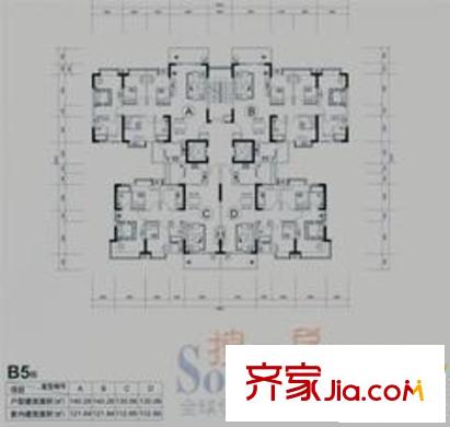 世紀(jì)康城戶型圖b5棟 