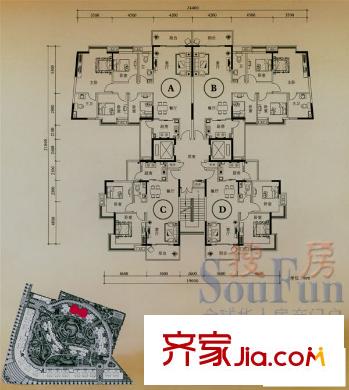 世紀(jì)康城   3室2廳戶型圖